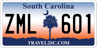 SC license plate ZML601