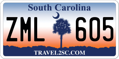 SC license plate ZML605