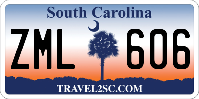 SC license plate ZML606