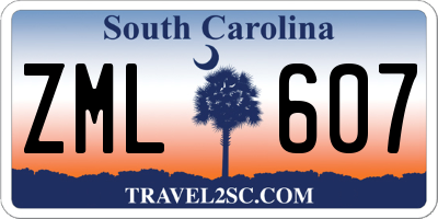SC license plate ZML607