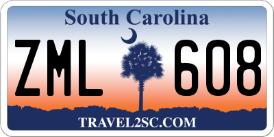 SC license plate ZML608