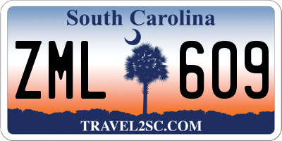 SC license plate ZML609