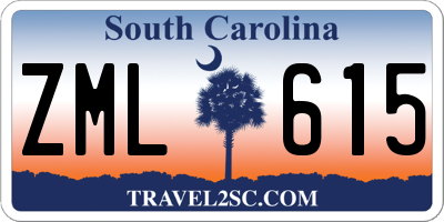 SC license plate ZML615