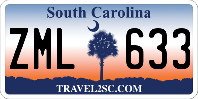 SC license plate ZML633