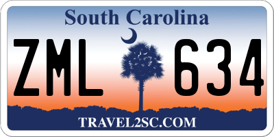 SC license plate ZML634