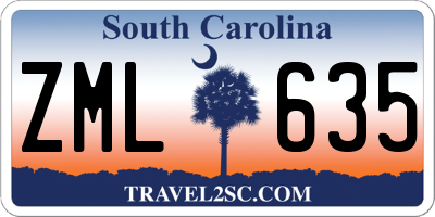 SC license plate ZML635