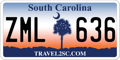 SC license plate ZML636