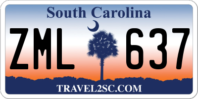 SC license plate ZML637