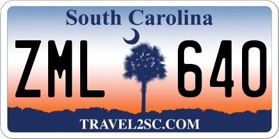 SC license plate ZML640