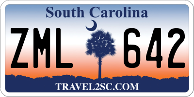 SC license plate ZML642