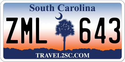 SC license plate ZML643