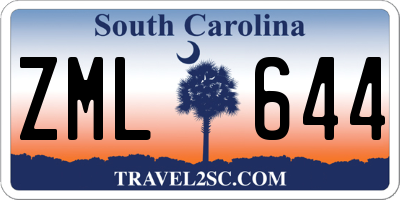 SC license plate ZML644