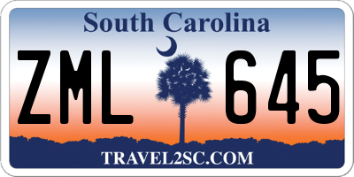 SC license plate ZML645