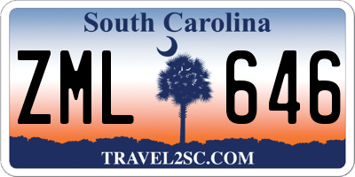 SC license plate ZML646
