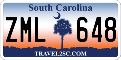 SC license plate ZML648