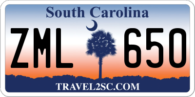 SC license plate ZML650