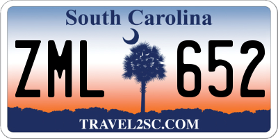 SC license plate ZML652