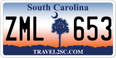SC license plate ZML653