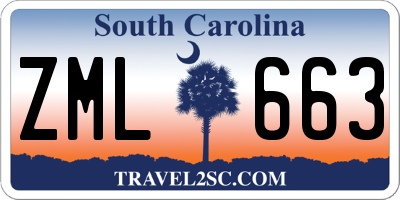 SC license plate ZML663