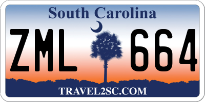 SC license plate ZML664