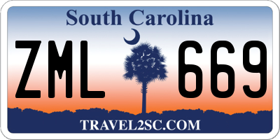 SC license plate ZML669