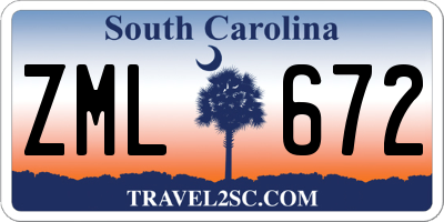 SC license plate ZML672