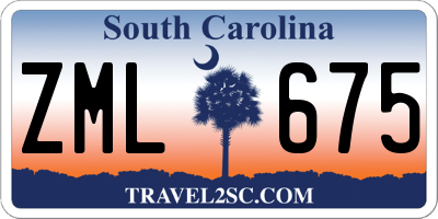 SC license plate ZML675