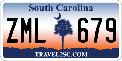 SC license plate ZML679