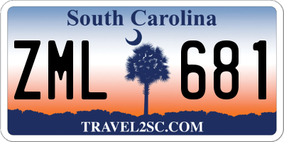 SC license plate ZML681