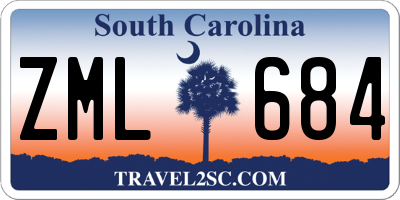 SC license plate ZML684