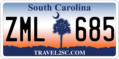SC license plate ZML685