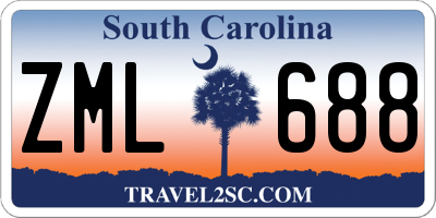 SC license plate ZML688