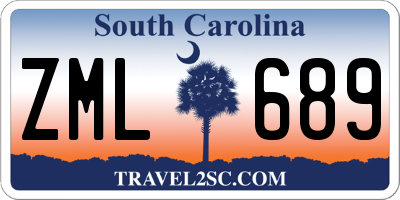 SC license plate ZML689