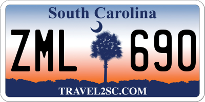 SC license plate ZML690