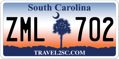 SC license plate ZML702