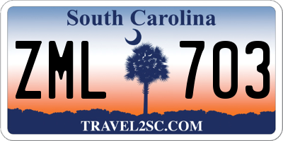 SC license plate ZML703