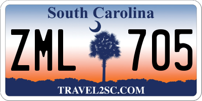 SC license plate ZML705