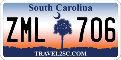 SC license plate ZML706