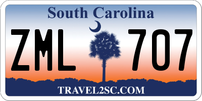 SC license plate ZML707