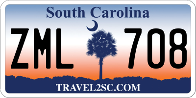 SC license plate ZML708