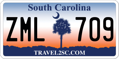 SC license plate ZML709