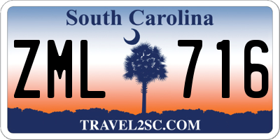 SC license plate ZML716