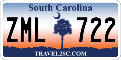 SC license plate ZML722