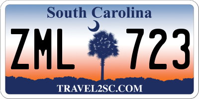 SC license plate ZML723