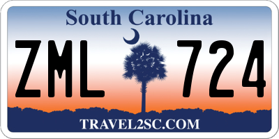 SC license plate ZML724