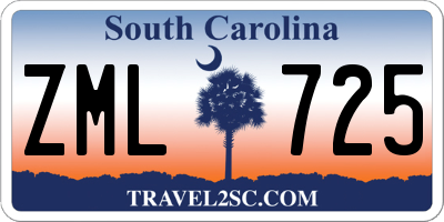 SC license plate ZML725
