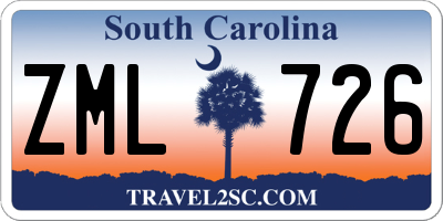 SC license plate ZML726