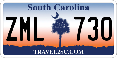 SC license plate ZML730