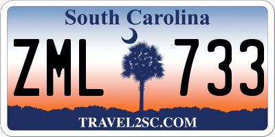 SC license plate ZML733