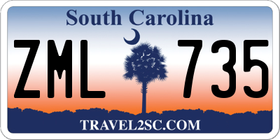SC license plate ZML735